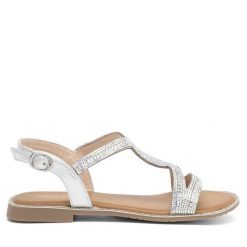 Sandały Jenny Fairy. Szare sandały Jenny Fairy, bez wzorów, bez obcasa, na płaskiej podeszwie, bez zapięcia. Za 119.99 zł.