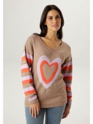 Aniston Sweter w kolorze karmelowym rozmiar: 48. Brązowe swetry Aniston, bez wzorów, bez ramiączek. Za 173.99 zł.