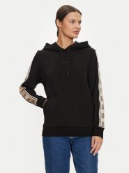 Guess Bluza V4YQ11 KB3P2 Czarny Regular Fit. Czarne bluzy Guess, xl, z aplikacjami, z bawełny, bez kaptura. Za 279.99 zł.