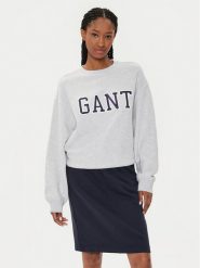 Gant Bluza Logo 4200840 Szary Relaxed Fit. Szare bluzy Gant, xl, bez wzorów, z bawełny, bez kaptura. Za 449.99 zł.