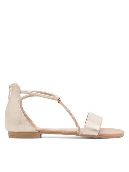 Jenny Fairy Sandały LESLEY WS5295-14 Złoty. Żółte sandały Jenny Fairy, bez wzorów, z syntetyku, bez obcasa, na płaskiej podeszwie, bez zapięcia. Za 99.99 zł.