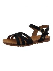 MUSTANG SHOES Sandały "Nannette" w kolorze czarnym rozmiar: 40. Czarne sandały MUSTANG SHOES, bez wzorów, klasyczne, z otwartym noskiem, bez obcasa, bez zapięcia. Za 162.87 zł.