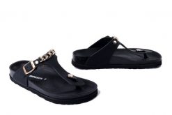 DR. BRINKMANN 700692-01 schwarz, klapki japonki damskie. Czarne japonki Dr. Brinkmann, bez wzorów, ze skóry. Za 309.90 zł.