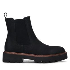 Sztyblety Jenny Fairy. Czarne botki Jenny Fairy, bez wzorów, bez obcasa, na płaskiej podeszwie, bez zapięcia. Za 129.99 zł.