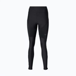 Legginsy do biegania damskie Mizuno Tech Thermal Charge Long. Czarne legginsy Mizuno, bez wzorów, z materiału, długie. Za 229.99 zł.
