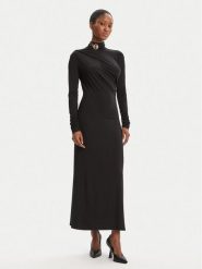 Simona Corsellini Sukienka wieczorowa A25CPAB00601 Czarny Slim Fit. Czarne sukienki SIMONA CORSELLINI, bez wzorów, z wiskozy, wizytowe, bez kołnierzyka, bez ramiączek. Za 789.99 zł.