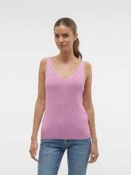 Vero Moda Top "NewLex" w kolorze fioletowym rozmiar: XS. Różowe topy Vero Moda, s, bez wzorów, z wiskozy, klasyczne, bez kołnierzyka, bez ramiączek. Za 26.38 zł.