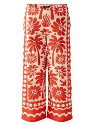 Miss Lagotte Spodnie w kolorze kremowo-pomarańczowym rozmiar: 38. Brązowe spodnie materiałowe Miss Lagotte, bez wzorów, z materiału, z podwyższonym stanem. Za 171.28 zł.