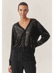 TATUUM Kardigan "Gloss" w kolorze czarnym rozmiar: M. Czarne swetry Tatuum, m, bez wzorów, bez ramiączek. Za 184.02 zł.
