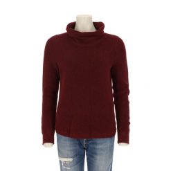 Second life - Sweter damski w kolorze burgundowym - Stan bardzo dobry. Czerwone swetry Ralph Lauren, bez wzorów, bez ramiączek. Za 127.76 zł.