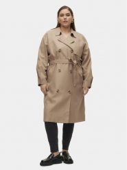 Vero Moda Curve Trencz Doreen 10307261 Beżowy Regular Fit. Brązowe płaszcze Vero Moda Curve, bez wzorów, z syntetyku, bez kaptura. Za 239.99 zł.