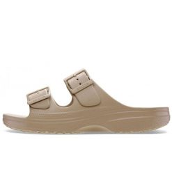 Klapki Crocs Saturday Sandal W Damskie. Brązowe klapki Crocs, bez wzorów, z materiału, bez obcasa, bez zapięcia. Za 254.99 zł.