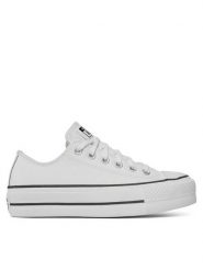 Converse Trampki Chuck Taylor All Star Lift Clean Ox 561680C Biały. Białe trampki Converse, bez wzorów, ze skóry, retro, bez zapięcia. Za 309.99 zł.