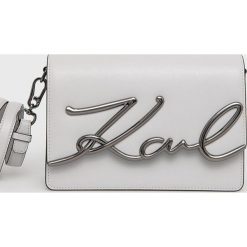 Karl Lagerfeld torebka skórzana kolor szary. Szare listonoszki KARL LAGERFELD, bez wzorów, z materiału, na ramię, bez dodatków. Za 1,599.90 zł.