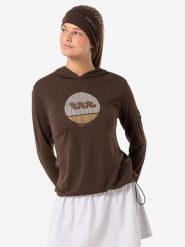 Super.natural Bluza "Tulips Light" w kolorze brązowym rozmiar: S. Brązowe bluzy z kapturem super.natural, s, bez wzorów, z wełny, z kapturem. Za 173.99 zł.