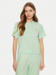 Guess T-Shirt W4YI05 K8HM0 Zielony Regular Fit. Zielone t-shirty Guess, xs, z aplikacjami, z bawełny, bez kołnierzyka, bez ramiączek. Za 89.99 zł.