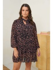 Curvy Lady Sukienka w kolorze czarno-jasnobrązowym rozmiar: 44/46. Brązowe sukienki Curvy Lady, na co dzień, bez wzorów, klasyczne, bez kołnierzyka, bez ramiączek, maxi, proste. Za 92.42 zł.