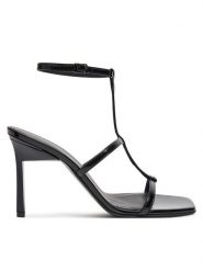 Calvin Klein Sandały Heel Gladi Sandal 90 Pat HW0HW02312 Czarny. Czarne sandały Calvin Klein, bez wzorów, z lakierowanej skóry, bez obcasa, na szpilce, bez zapięcia. Za 519.99 zł.
