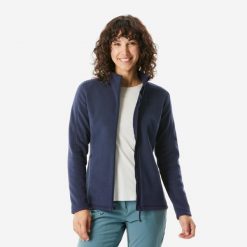 Polar turystyczny damski Quechua MH500 zamek. Niebieskie bluzy z polaru QUECHUA, l, bez wzorów, z materiału, trekkingowe. Za 119.99 zł.