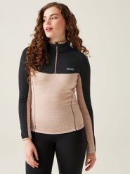 Regatta Koszulka funkcyjna "Hepley" w kolorze beżowo-czarnym rozmiar: 42. Brązowe t-shirty sportowe Regatta, bez wzorów, z materiału, bez ramiączek, outdoorowe. Za 74.11 zł.