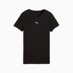 Koszulka sportowa damska Puma ESS CENTERDE. Białe t-shirty sportowe Puma, l, bez wzorów, z bawełny, bez ramiączek, do biegania. Za 89.04 zł.