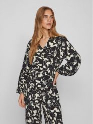 Vila Bluzka 14088841 Czarny Regular Fit. Czarne bluzki Vila, bez wzorów, z wiskozy, bez kołnierzyka, bez ramiączek. Za 89.99 zł.