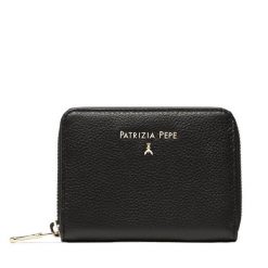 Duży Portfel Damski Patrizia Pepe. Czarne portfele Patrizia Pepe, bez wzorów. Za 479.99 zł.