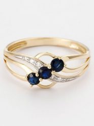 CARATELLI Złoty pierścionek "Lumière Céleste" z diamentami rozmiar: 54. Niebieskie pierścionki CARATELLI, z diamentem, złote. Za 854.55 zł.