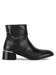 Sergio Bardi Botki WI32-E1097-02SB Czarny. Czarne botki Sergio Bardi, bez wzorów, ze skóry, bez obcasa, na słupku, bez zapięcia. Za 369.99 zł.