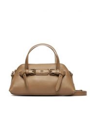 Tommy Hilfiger Torebka Th Buckle Mini AW0AW19034 Beżowy. Brązowe torebki klasyczne Tommy Hilfiger, bez wzorów, ze skóry, bez dodatków. Za 529.99 zł.