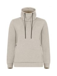 Clique Hobart Women Bluza damska z wysokim kołnierzem Stone. Brązowe bluzy CLIQUE, xl, bez wzorów, z elastanu, bez ramiączek, bez kaptura. Za 188.64 zł.