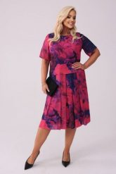 Szyfonowa sukienka Margerita kontrafałdy PLUS SIZE XXL WIOSNA. Czerwone sukienki Moda Size Plus Iwanek, plus size, bez wzorów, z elastanu, eleganckie, bez kołnierzyka, plus size, bez ramiączek, midi. Za 369.90 zł.