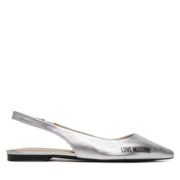 Sandały LOVE MOSCHINO. Szare sandały Love Moschino, bez wzorów, bez obcasa, na płaskiej podeszwie, bez zapięcia. Za 519.99 zł.