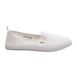 Tenisówki Trampki Slip-On Damskie Białe Adrancia. Białe trampki bez wzorów, sportowe, bez zapięcia. Za 92.80 zł.