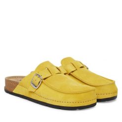 Klapki Scholl. Żółte klapki Scholl, bez wzorów, bez obcasa, bez zapięcia. Za 434.99 zł.