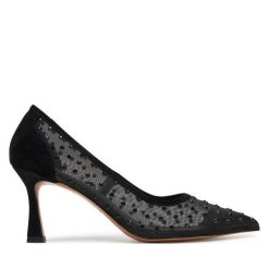 Szpilki Eva Minge. Czarne szpilki Eva Minge, bez wzorów, bez obcasa, na szpilce, bez zapięcia. Za 429.99 zł.