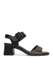 Remonte Sandały CEO-D1K51-04 Czarny. Czarne sandały Remonte, bez wzorów, ze skóry, bez obcasa, na słupku, bez zapięcia. Za 369.99 zł.