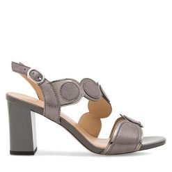 Sandały Lasocki. Szare sandały Lasocki, bez wzorów, bez obcasa, na słupku, bez zapięcia. Za 229.99 zł.
