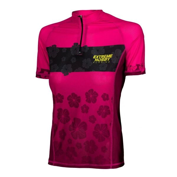 Koszulka biegowa damska z zamkiem i krótkim rękawem EXTREME HOBBY FLOWERS. Czerwone bielizna termoaktywna damska EXTREME HOBBY, bez wzorów, z elastanu, bez ramiączek, do biegania. Za 169.00 zł.