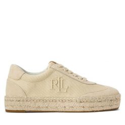 Espadryle LAUREN RALPH LAUREN. Brązowe espadryle Lauren Ralph Lauren, bez wzorów, bez obcasa. Za 579.99 zł.