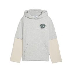 Młodzieżowa warstwowa bluza z kapturem MID90s PUMA Light Gray Heather. Czarna bluzy Puma, m, bez wzorów, młodzieżowe, bez ramiączek, z kapturem. Za 199.00 zł.