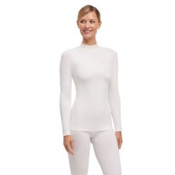 Damska koszulka z długim rękawem Falke Warm. Białe t-shirty sportowe Falke, l, bez wzorów, z dzianiny, bez ramiączek, na golfa. Za 369.00 zł.