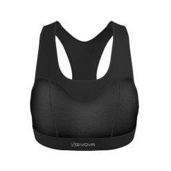 Biustonosz dla kobiet Givova Eco. Czarne biustonosze sportowe Givova, bez wzorów, z tkaniny, do biegania. Za 245.99 zł.