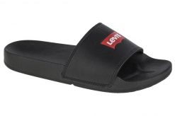 Klapki Damskie Levis Na Basen Sportowe Basenowe. Czarne klapki Levi's, bez wzorów, z materiału, sportowe, bez obcasa, bez zapięcia. Za 99.00 zł.