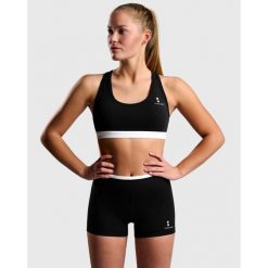 Stanik Fitness Pro 2.0 - Czarny. Czarne biustonosze sportowe NORDICDOTS, bez wzorów, z elastanu, do biegania. Za 150.00 zł.