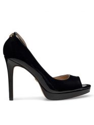 Nine West Szpilki WFA2733-1A Czarny. Czarne szpilki Nine West, bez wzorów, z materiału, bez obcasa, na szpilce, bez zapięcia. Za 219.99 zł.