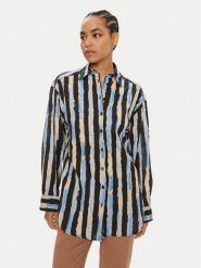 Pinko Koszula Eden 103592 A1UK Niebieski Regular Fit. Niebieskie koszule Pinko, bez wzorów, z bawełny, bez kołnierzyka, bez ramiączek. Za 369.99 zł.