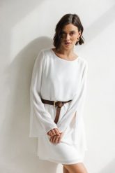 SUKIENKA CARRIE ECRU L - Flawless. Sukienki Flawless, na imprezę, l, bez wzorów, z wiskozy, eleganckie, bez kołnierzyka, bez ramiączek. W wyprzedaży za 398.40 zł.