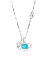 Elli PREMIUM Ladies Evil Eye Turquoise Solitaire Topaz Drops in 925 Sterling Silver Naszyjniki 1 ct Damski. Szare naszyjniki Elli PREMIUM, z materiału, z topazem, srebrne. Za 378.99 zł.