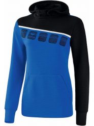 Erima Bluza "5-C" w kolorze niebiesko-czarnym rozmiar: 36. Czarne bluzy Erima, bez wzorów, bez ramiączek, z kapturem. Za 110.29 zł.